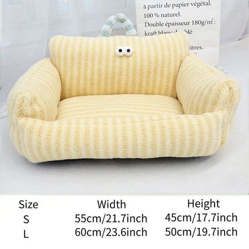 Luxury Eco-Friendly Pet Bed - Comfort & Warmth for Small Dogs - yellow 1 / S