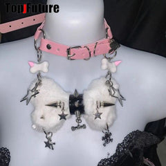 Fashionable Choker Necklace - Adjustable PU Leather - Unique Accessory