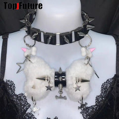 Fashionable Choker Necklace - Adjustable PU Leather - Unique Accessory