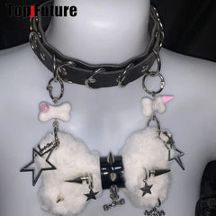 Fashionable Choker Necklace - Adjustable PU Leather - Unique Accessory