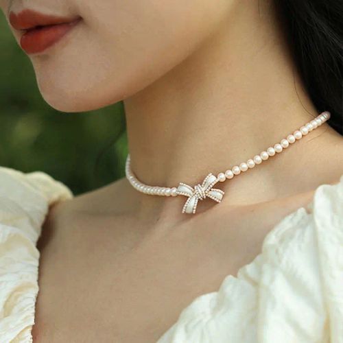 YWZIXLN Simulated Pearl Cross Necklace - Elegant Fashion Accessory - N0430