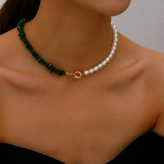 YWZIXLN Simulated Pearl Cross Necklace - Elegant Fashion Accessory