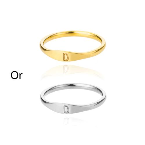 Initial Letter Rings - Stylish Stainless Steel Aesthetic Jewelry