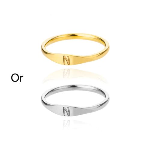 Initial Letter Rings - Stylish Stainless Steel Aesthetic Jewelry