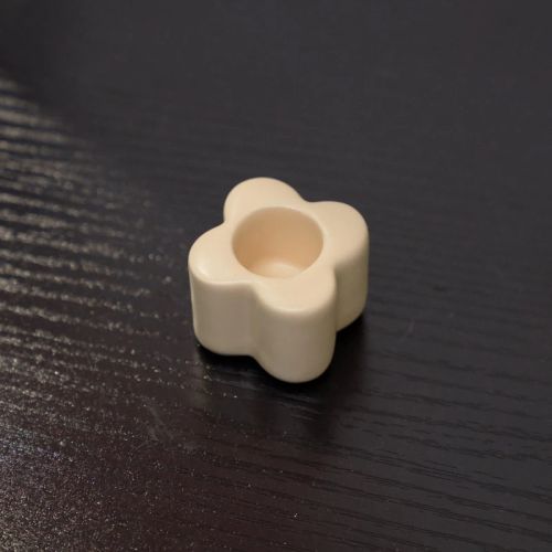 Ceramic Candlestick Holder - Handmade European Style for Home Decoration - Cream