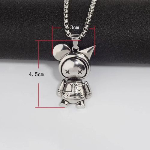 Zkceenier Rotatable Bear Pendant | Trendy Stainless Steel Necklace - 11
