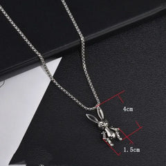 Zkceenier Rotatable Bear Pendant | Trendy Stainless Steel Necklace