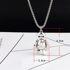Zkceenier Rotatable Bear Pendant | Trendy Stainless Steel Necklace