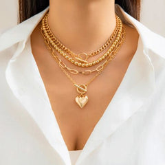 SHIXIN Heart Pendant Necklace - Trendy Fashion Accessory