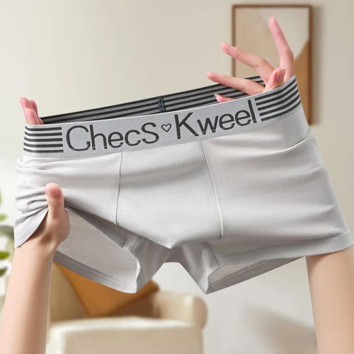 Comfortable Cotton Spandex Boxer Shorts - Breathable & Stylish Underwear - 9089-gGray / XXL(60-70kg)