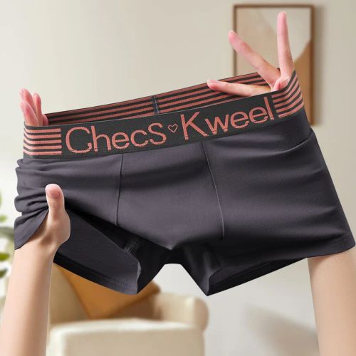 Comfortable Cotton Spandex Boxer Shorts - Breathable & Stylish Underwear - 9089-Dark Gray / L(40-50kg)