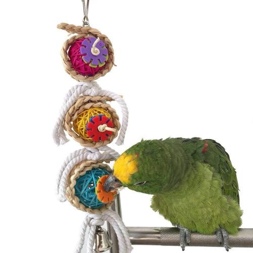 Colourful Pet Bird Toy with Bell - Perfect Swing for Parrots and Parakeets - Multicolor