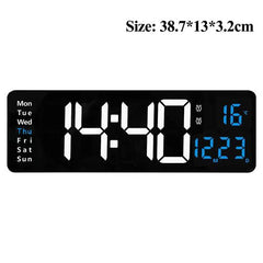 Digital Wall Clock LED Display with Remote Control & Dual Alarms