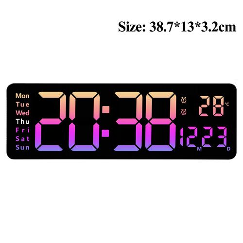 Digital Wall Clock LED Display with Remote Control & Dual Alarms - A3