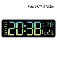 Digital Wall Clock LED Display with Remote Control & Dual Alarms