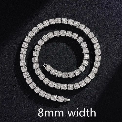 Stylish Geometric Chain Necklace - Customised Design - Fashion Accessory - anklet 11inch / 8mm silver