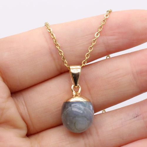 Classic Amethyst & Agate Pendant Necklace - Elegant Gift Jewellery - Flash Labradorite