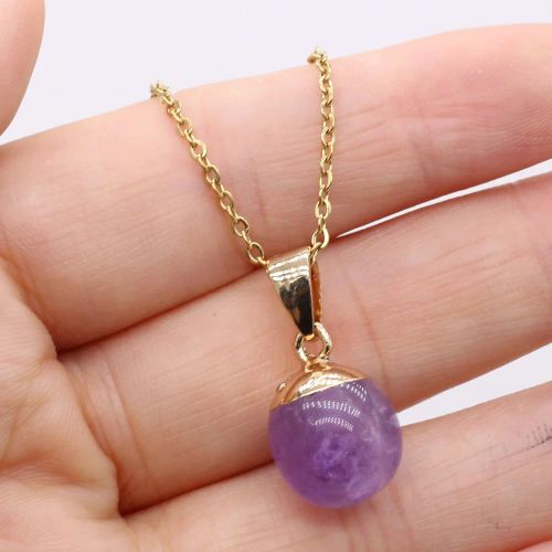 Classic Amethyst & Agate Pendant Necklace - Elegant Gift Jewellery - Amethyst