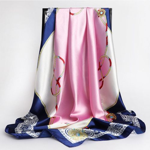 Stylish Printed Polyester Headband Scarf for All Seasons - 10 / 90X90cm