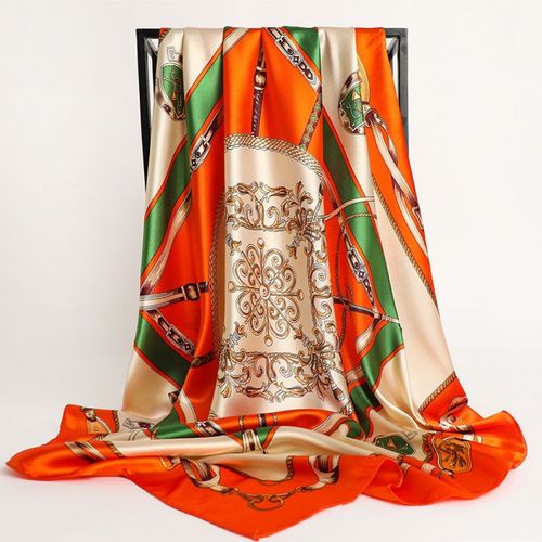Stylish Printed Polyester Headband Scarf for All Seasons - 35 / 90X90cm