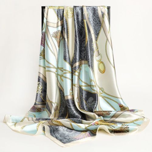 Stylish Printed Polyester Headband Scarf for All Seasons - 37 / 90X90cm