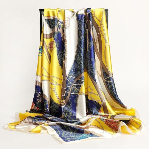Stylish Printed Polyester Headband Scarf for All Seasons - 38 / 90X90cm