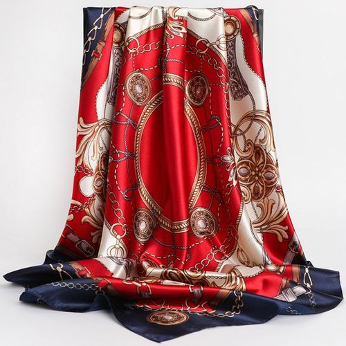Stylish Printed Polyester Headband Scarf for All Seasons - 41 / 90X90cm