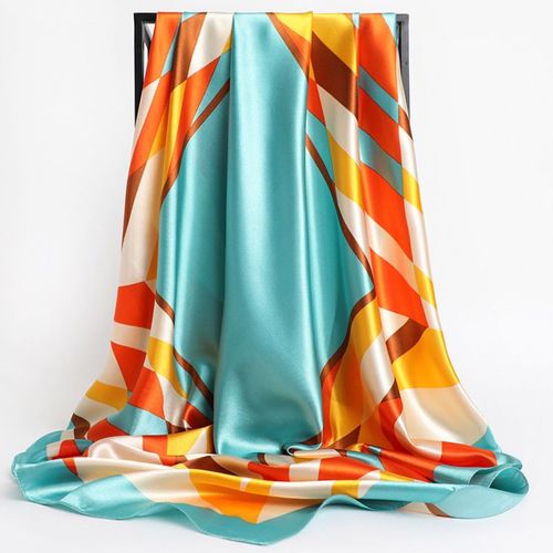 Stylish Printed Polyester Headband Scarf for All Seasons - 9 / 90X90cm