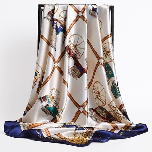 Stylish Printed Polyester Headband Scarf for All Seasons - 67 / 90X90cm