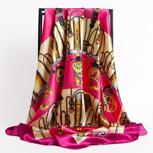 Stylish Printed Polyester Headband Scarf for All Seasons - 69 / 90X90cm