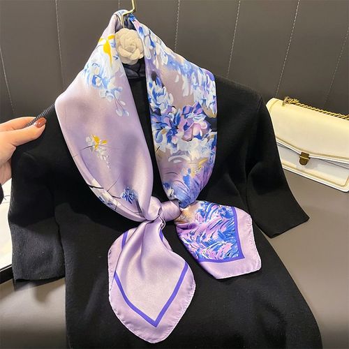 SENAIFEI Multifunctional Silk-Feeling Scarf 90x90cm - Style & Comfort - JND047-01 / 90X90CM