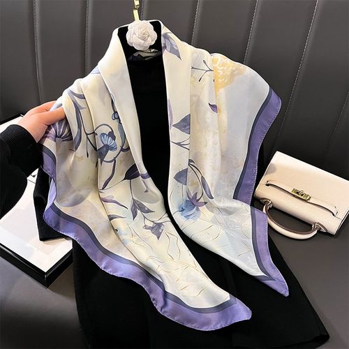 SENAIFEI Multifunctional Silk-Feeling Scarf 90x90cm - Style & Comfort - JND049-01 / 90X90CM