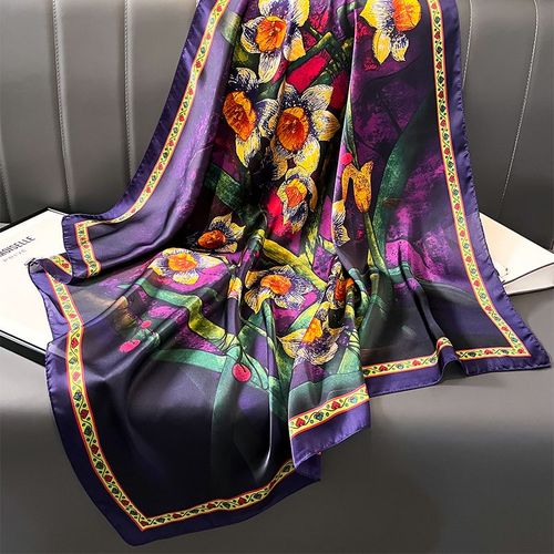 SENAIFEI Multifunctional Silk-Feeling Scarf 90x90cm - Style & Comfort - JND050-01 / 90X90CM