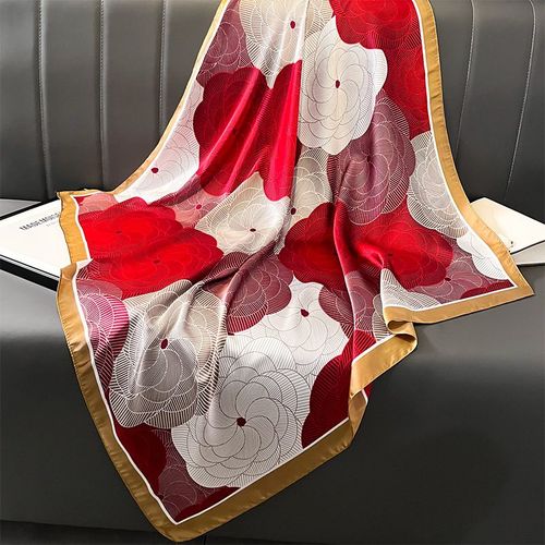SENAIFEI Multifunctional Silk-Feeling Scarf 90x90cm - Style & Comfort
