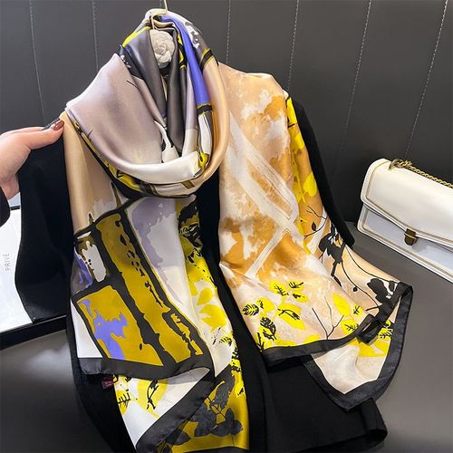 SANMAIHUA Elegant Printed Scarf - Summer Style Accessory 90x180cm - JNF414-01 / One Size