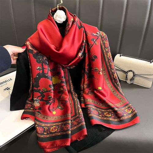 SANMAIHUA Elegant Printed Scarf - Summer Style Accessory 90x180cm - JNF718-01 / One Size