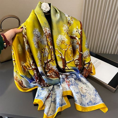 SANMAIHUA Elegant Printed Scarf - Summer Style Accessory 90x180cm - JNF715-01 / One Size