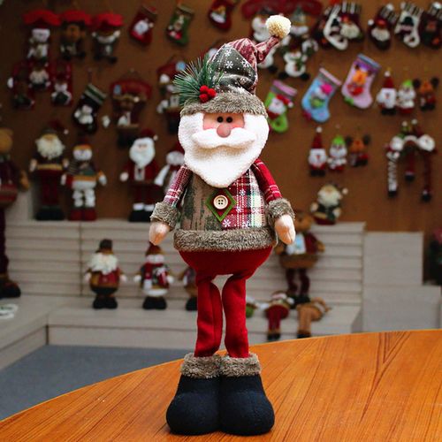 Cute Christmas Plush Decorations - Stretchable Santa & Snowman Set