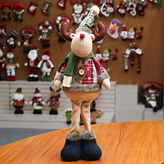 Cute Christmas Plush Decorations - Stretchable Santa & Snowman Set