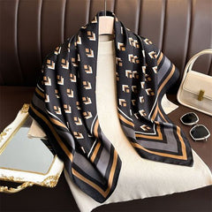 HVATILAW Luxury Geometric Scarf - Stylish Sun Protection Accessory