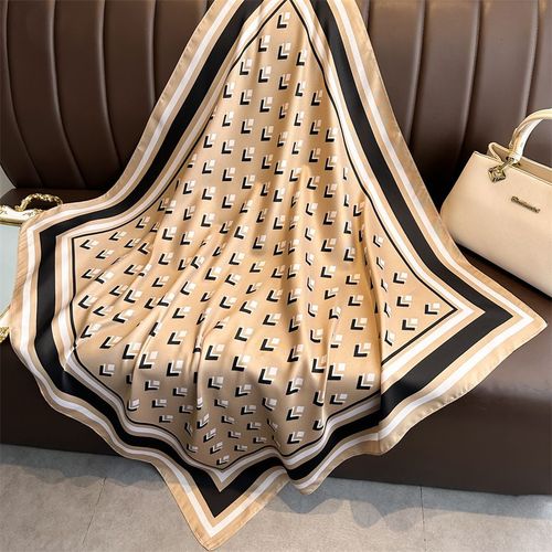 HVATILAW Luxury Geometric Scarf - Stylish Sun Protection Accessory - FN195-3 / 90X90cm