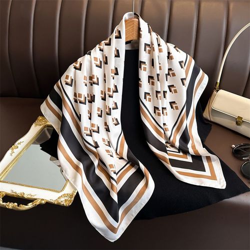 HVATILAW Luxury Geometric Scarf - Stylish Sun Protection Accessory - FN195-4 / 90X90cm