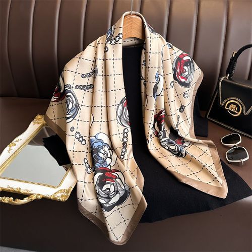 HVATILAW Luxury Floral Scarf - Soft & Stylish Sun Protection