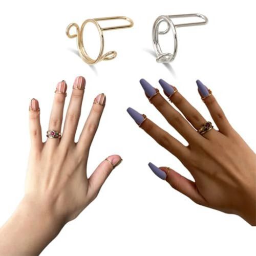 Angelady Trendy Adjustable Rings for Stylish Nail Accessory Impressions - Gold-color