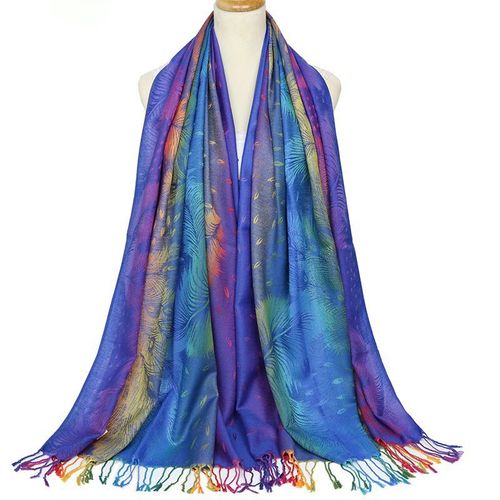 LMLAVEN Colourful Ethnic Jacquard Scarf - Warm Multifunctional Stole - 01
