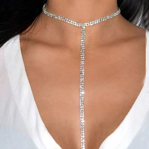 UMTNOR Rhinestone Choker Necklace - Trendy Crystal Party Accessory