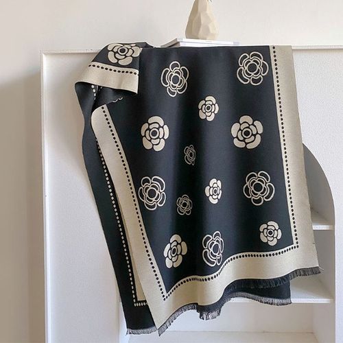 KUCLUT Luxury Imitation Cashmere Scarf - Warm Fashion Accessory - black