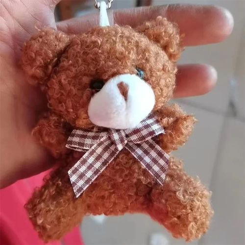 Plush Bear Doll Key Chain Pendant - Cute & Colourful Plush Toy Accessory - Brown