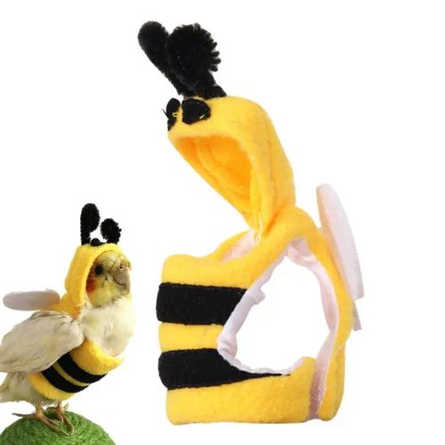 Bee Costume Bird Clothes for Parrots & Small Pets - Soft & Comfortable Suit - L
