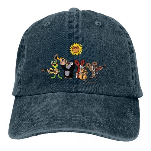 Little Mole Multicolour Cap - Sun Protection Adjustable Baseball Hat - Navy Blue / One Size